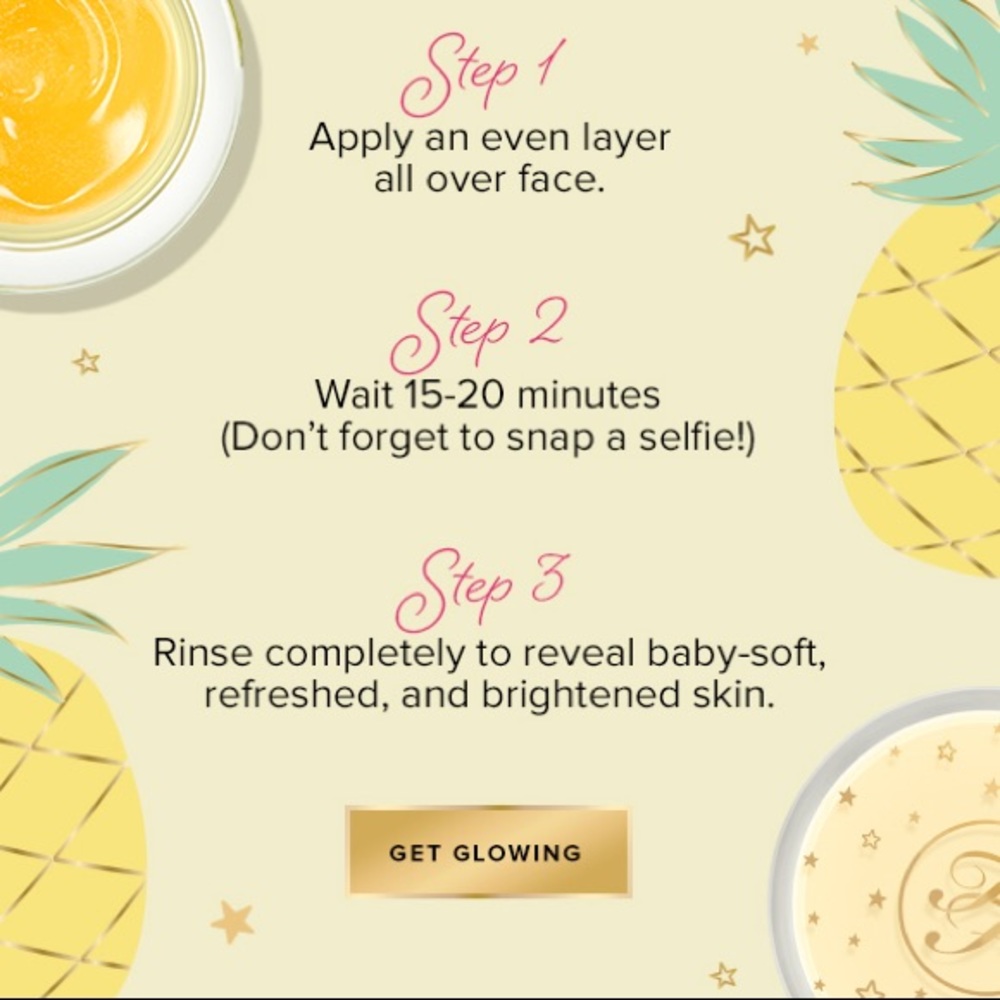 🚨BLACK FRIDAY SALE🚨PRICE FIRM🚨🆕PINEAPPLE GLOW Moisturizing Brightening Mask - Picture 5 of 7